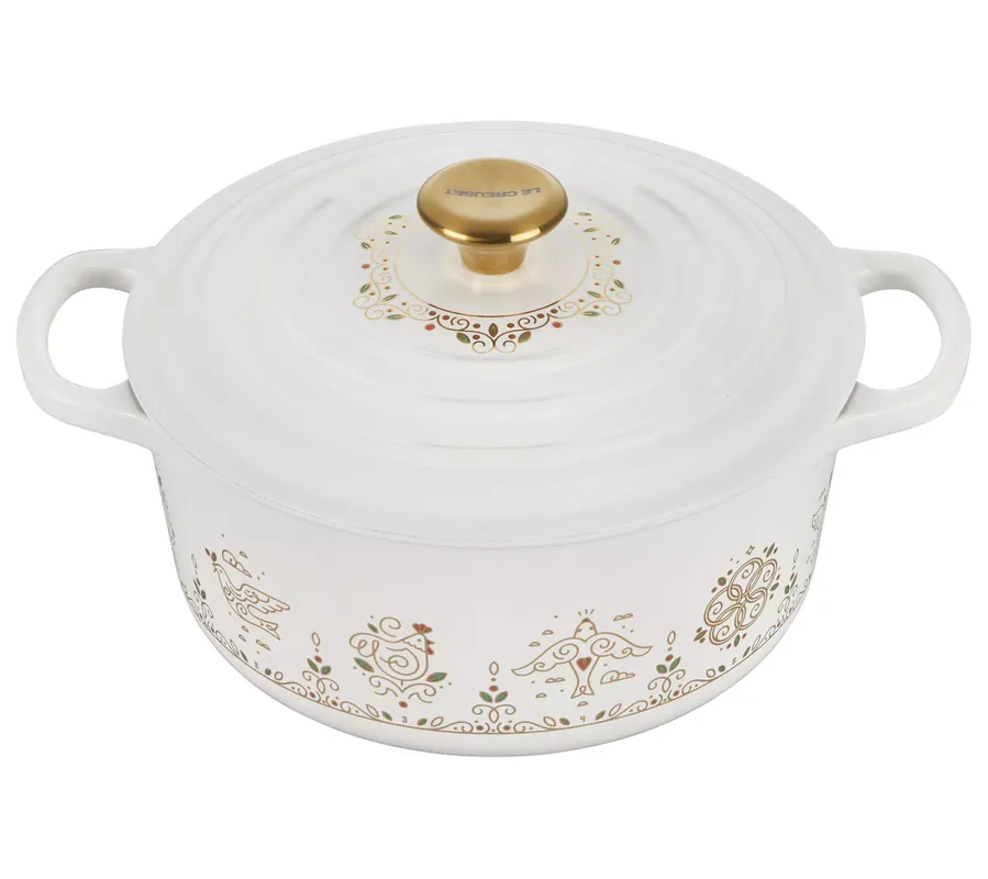 Le Creuset 12Days of Christmas 3.5qt RoundDutchOven w GoldKnob Crafted