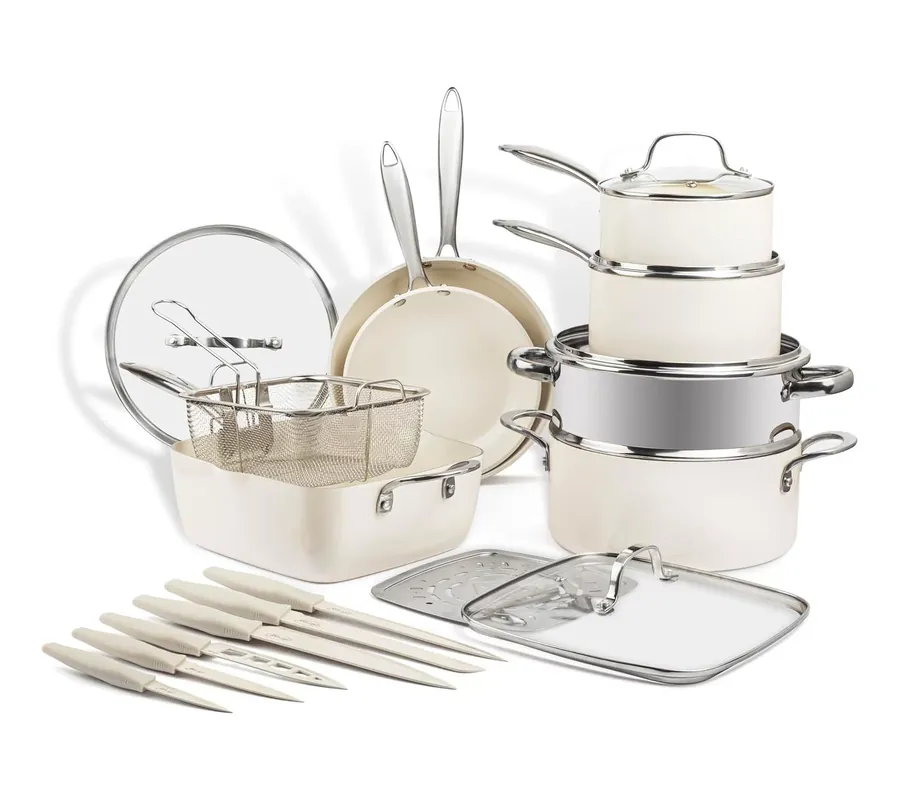 Limited Offer Gotham Steel Naturals 20-pc Nonstick Cookware Set & Knife Set