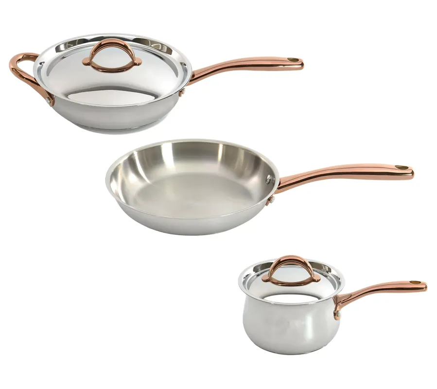 Best Price BergHOFF Ouro Gold 5Pc 18/10 SS Starter Set, Rose Gold Handles
