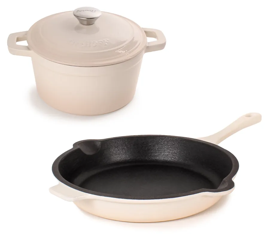 BergHOFF Neo 3Pc Cast Iron Fry Pan & Round Dutch Oven Set Discount