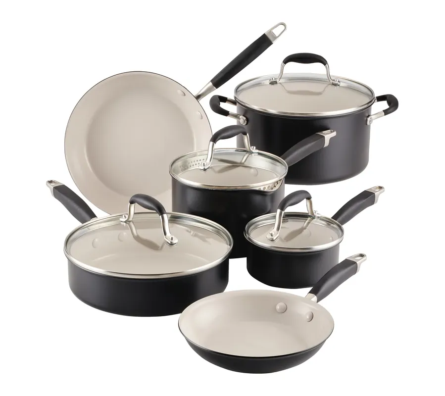 Trusted Brand Anolon Advanced Ceramic 10 Pc. Nonstick Cookware Set, Black