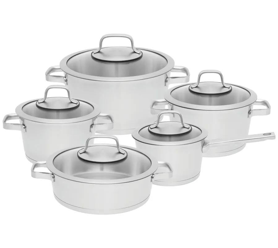 BergHOFF Essentials 10pc Stainless Steel Cookware Set Express Delivery