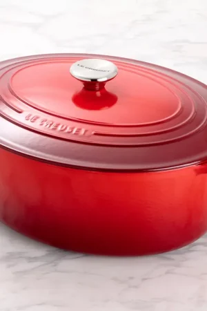 "As Is" Le Creuset 8-qt Oval Dutch Oven with Cast Iron Lid Certified