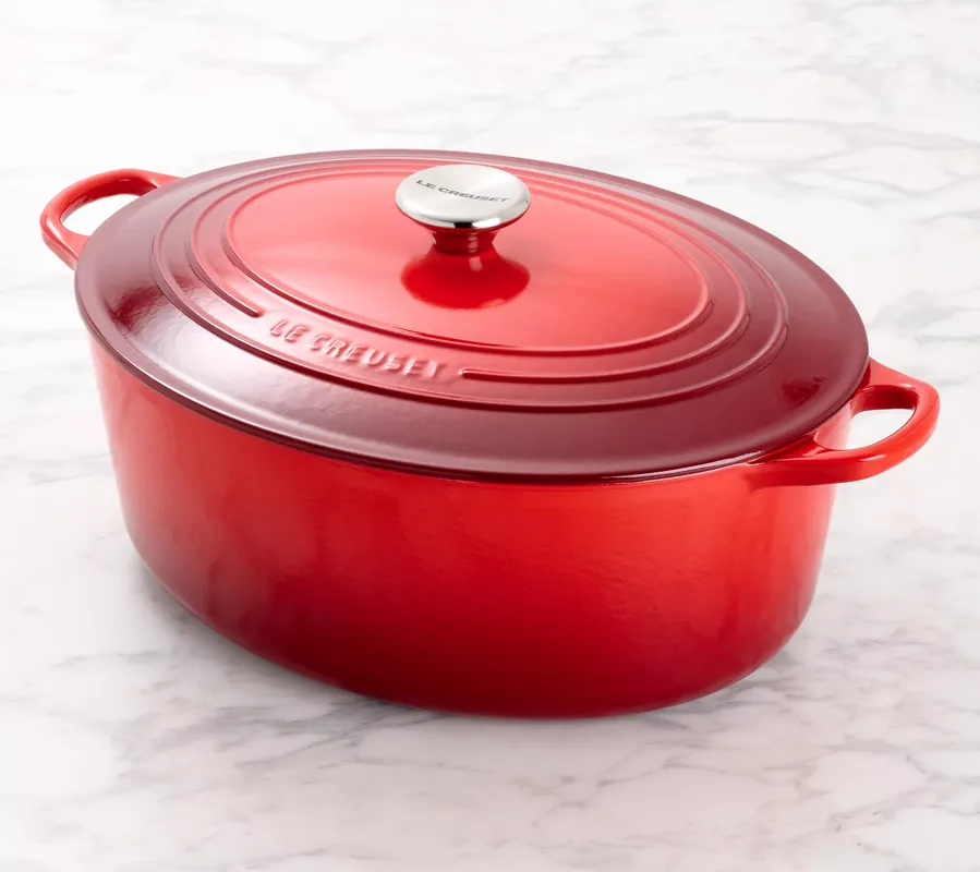 "As Is" Le Creuset 8-qt Oval Dutch Oven with Cast Iron Lid Certified