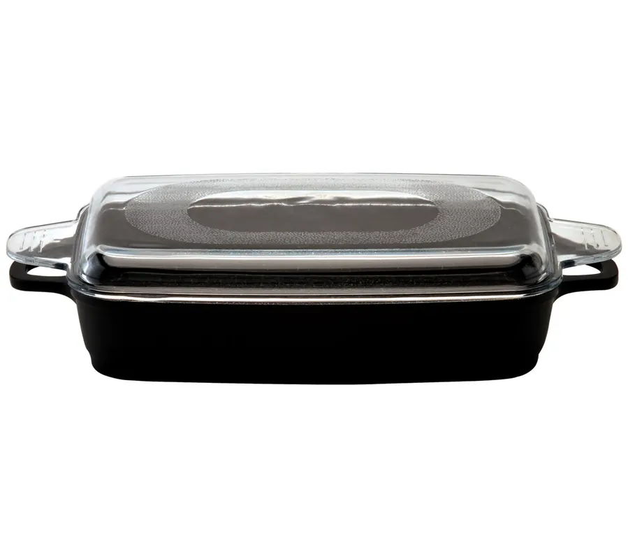 BergHOFF Scala 4.9 Qt. Cast Aluminum Roasting Pan w Glass Lid Same Day Shipping