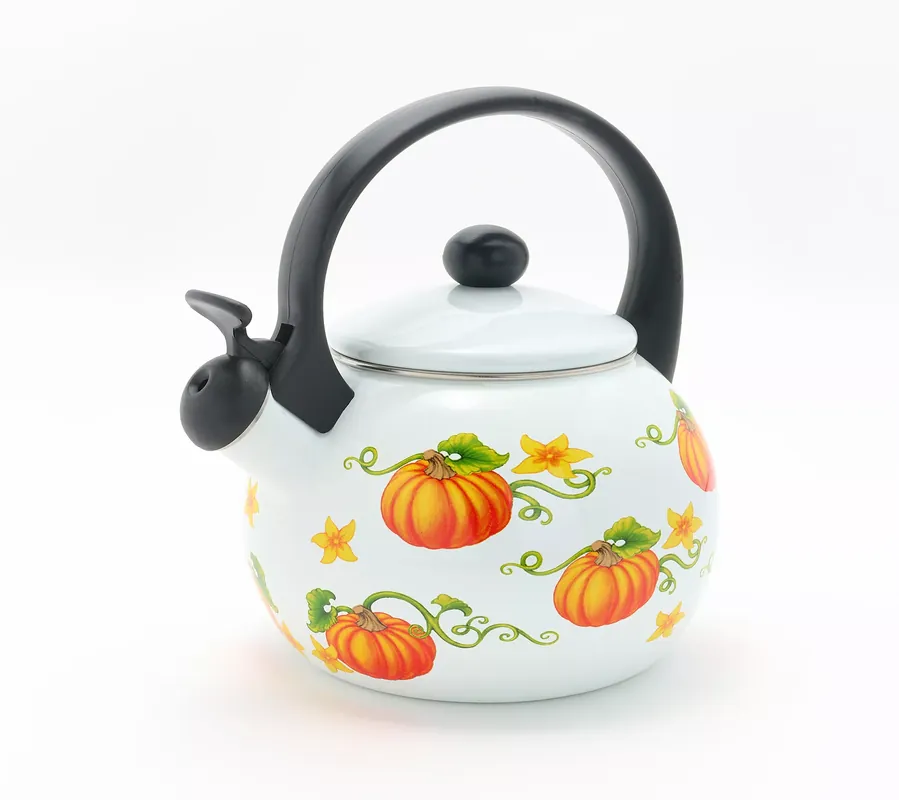 Factory Price Temp-tations Harvest 2.3-qt Enamel on Steel Tea Kettle