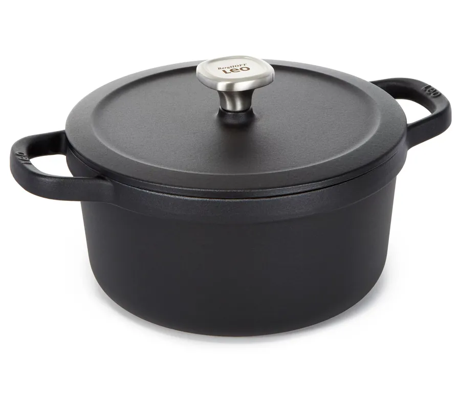 BergHOFF 6- Quart Graphite Enamel Cast Iron Covered Stock Pot New Release