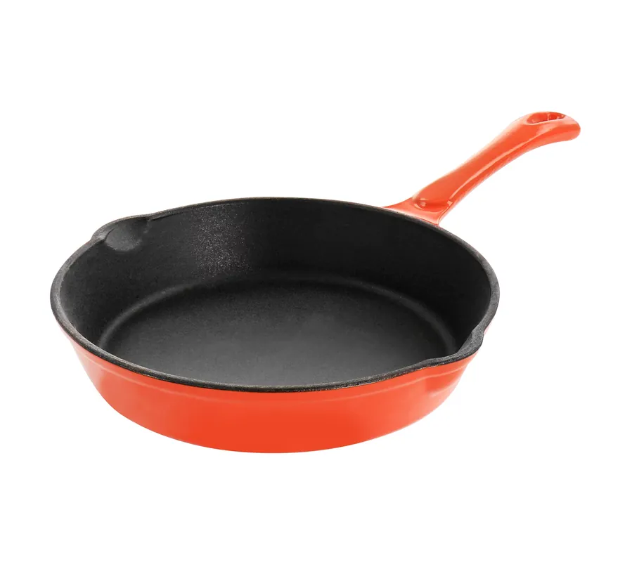 Fresh Stock MegaChef 8" Enameled Round Seasoned Cast Iron F rying Pan