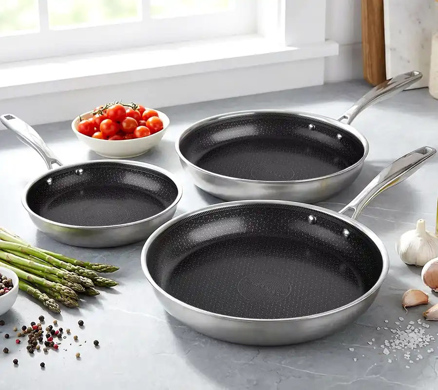 Cheap Ceramax 3 Piece Frying Pan Set with Ceramic Etched Design