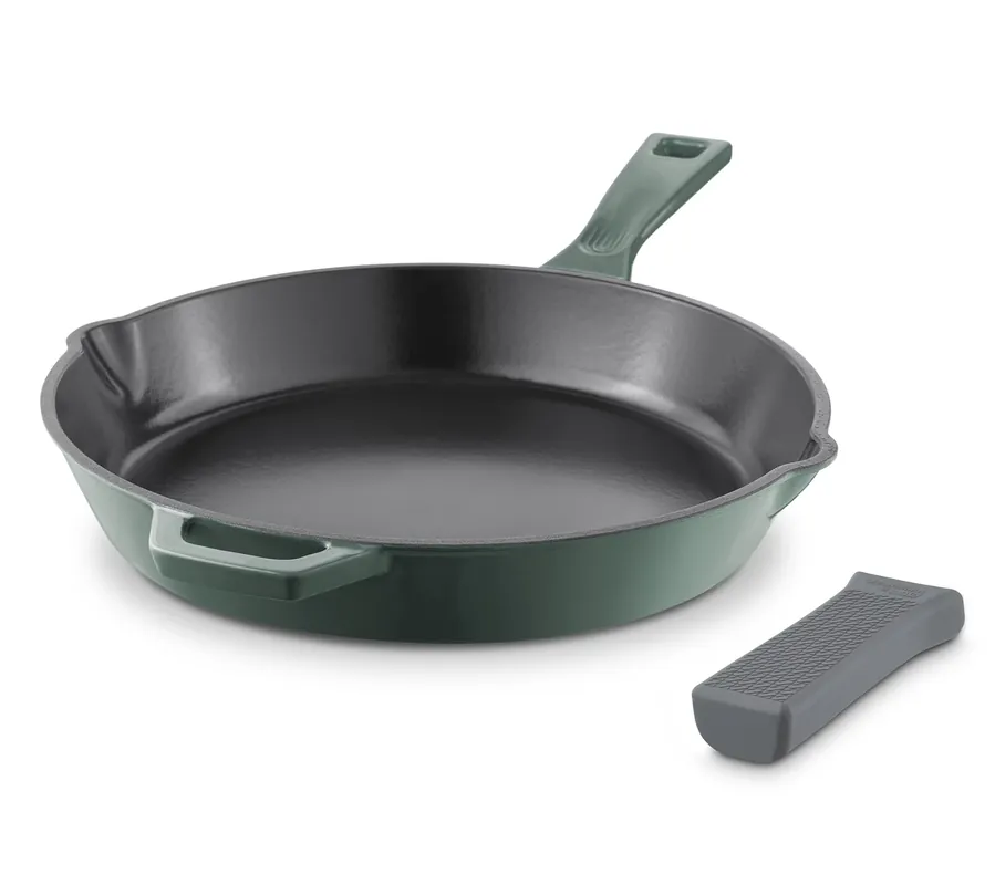 Top Pick Zakarian by Dash 12" Cast Iron Skillet w/ Silicone Handle