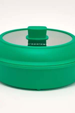 "As Is" Prepology 9" Microwave Grill Pan w/ Silicone & Glass Lid One Day Deal
