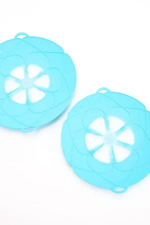 "As Is" Kochblume Set of 2 Silicone Spill Stopper Lids Bargain