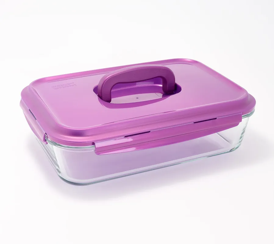 LocknLock 9x13 Glass Dish w/ Domed Handle Lid Grab Now