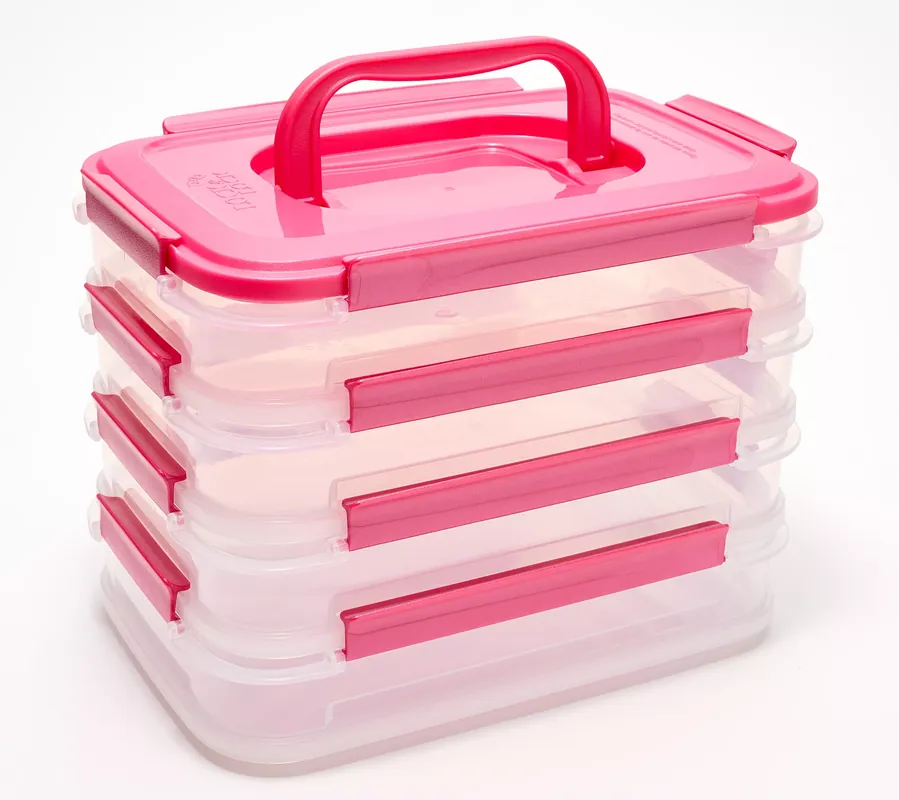 LocknLock Set of 4 Interchangeable Rectangles w/ (1) Handle Lid Weekend Sale