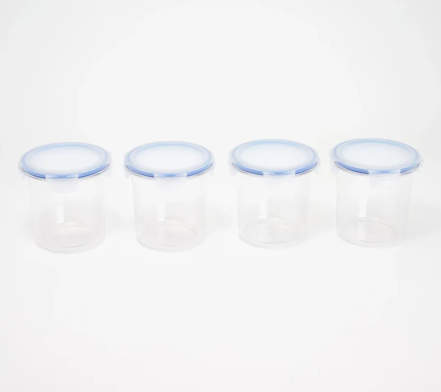 New Arrival LocknLock Set of (4) 3-Cup Tritan Canisters