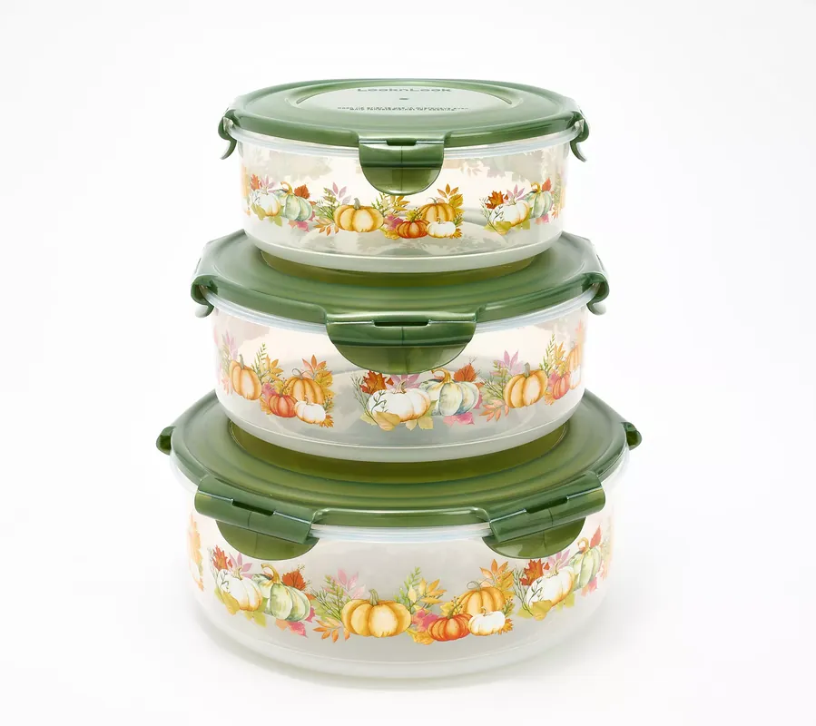 Express Delivery LocknLock 3-Piece Nestable Harvest Printed Canisters