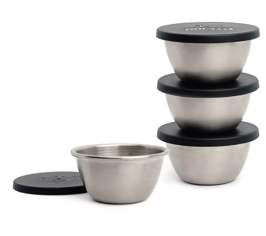 RSVP Set of 4 Condiment Cups With Lids Flash Sale