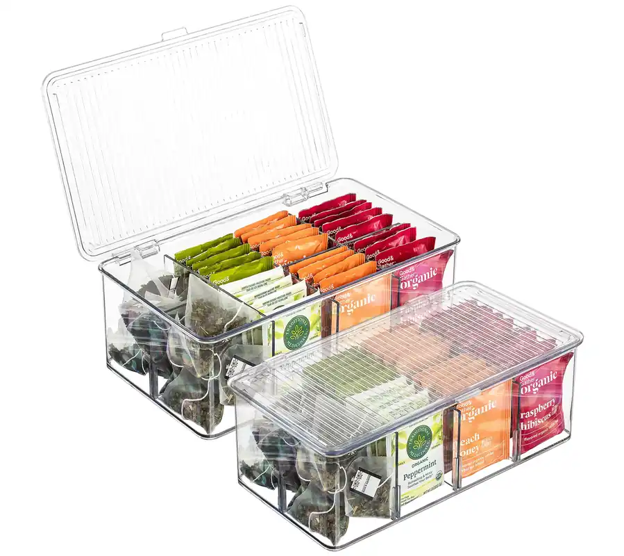 Same Day Shipping Sorbus (2) Med. & Lg. Storage Bins for Pantry with Lids