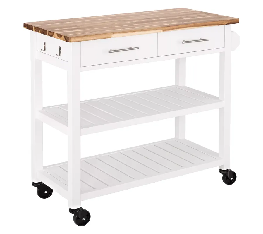 Seville Classics Acacia Top Kitchen Cart, 38.4" W x 18.5" D Order Now