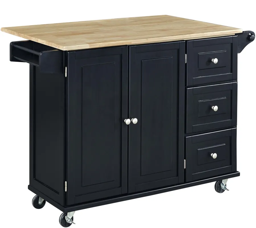 Home Styles Liberty Kitchen Cart with Wood Top Seasonal Sale