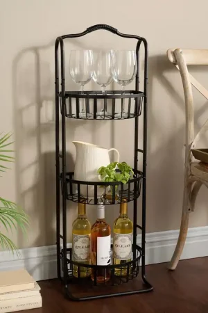 "As Is" Cella 3-Tier Flatback Metal Basket Stand Latest
