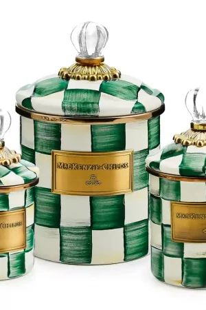 "As Is" MacKenzie- Childs S/3 Enamel Canisters Free Delivery