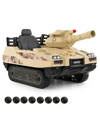 12V Electric Kids Ride On Tank with Rotatable Turret and 8 Missiles Exclusive Offer