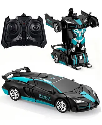 1:18 RC Transforming Robot Car with One-Click Deformation, 2.4GHz RC Car with LED Lights, 360° Rotation & Demo Mode Affordable