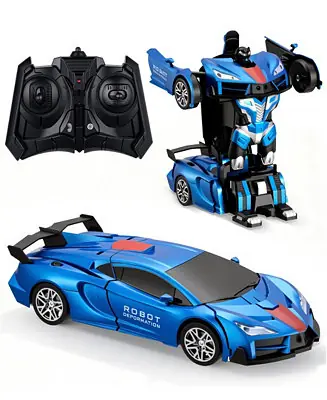 1:18 RC Transforming Robot Car with One-Click Deformation, 2.4GHz RC Car with LED Lights, 360° Rotation & Demo Mode Last Chance
