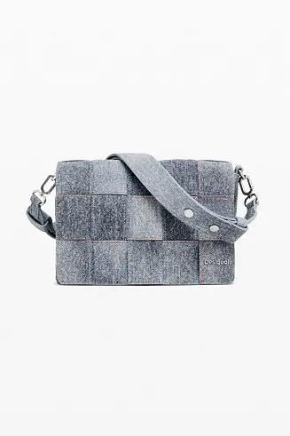 Women's Medium braided denim-effect bag Affordable