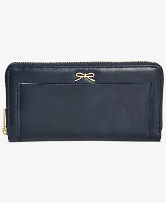 Holiday Sale Angii Solid Zip-Around Glazed Wallet, Macy's Exclusive
