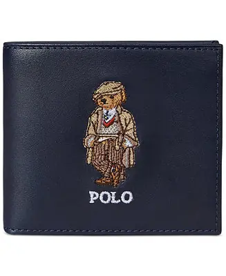 Get Yours Men's Polo Bear Leather Billfold Wallet