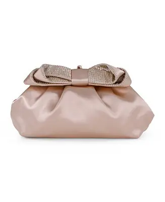 Express Delivery Woman's Posey Satin Bow Pouch Clutch