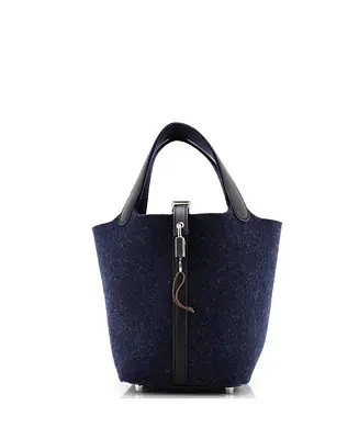 Fresh Stock Pre-Owned Hermes PM Picotin Lock Bag Felt with Leather