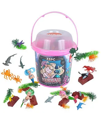 Exclusive Offer Bucket Mermaid Figurines, 33 Pieces