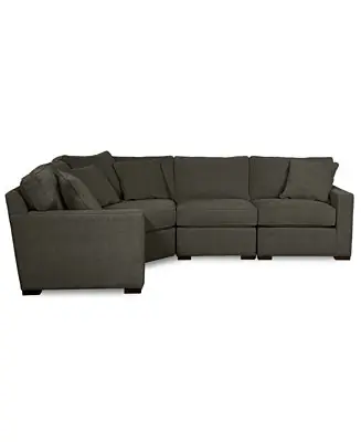 Today Only Radley Fabric 4-Piece Sectional Sofa