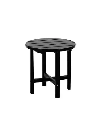 Budget All-Weather Outdoor Patio Round Poly Adirondack Side Table