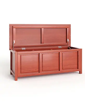 Solid Wood Storage Bench with Open Top, Removable Tray, and Foam Cushion for Entryway or Bedroom Hot Picks