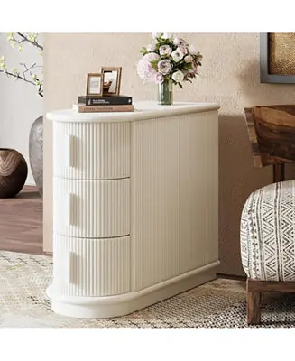 Wood 3-Drawer End Table with Finished Back, No Assembly Required Professional Grade