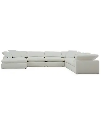 Handmade Fog 6-Pc. Fabric Chaise Sectional Sofa Set