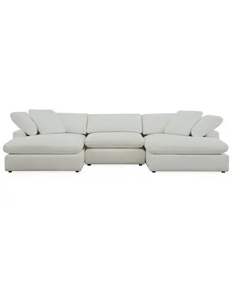 Factory Price Fog 3-Pc. Fabric Double Chaise Sectional Sofa Set