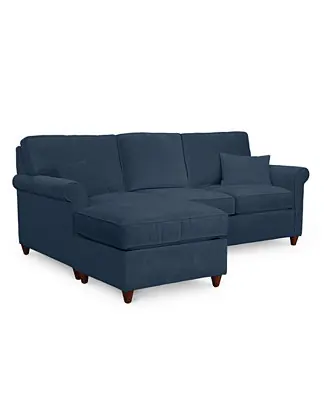 Lidia 82" Fabric 2-Pc. Reversible Chaise Sectional Sofa with Storage Ottoman - Custom Colors One Day Deal