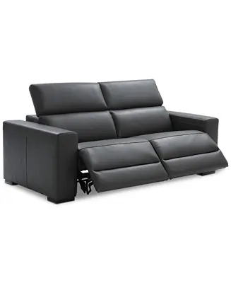 Nevio 82" 2pc Leather Sofa with 2 Power Recliners Instant Buy