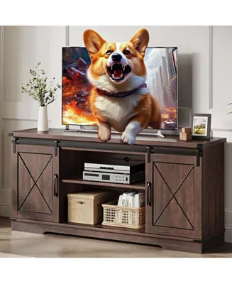 TV Stand for 65 Inch TV, Entertainment Center with Storage and Sliding Barn Doors Bulk Order