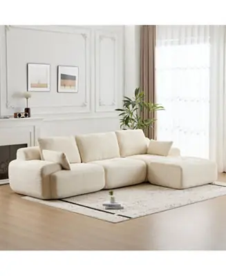Streamdale Modern Memory Foam Compressed Sofa, Large Sectional Couch, Pet-Friendly, Beige Special Offer
