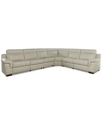 Latest Julius II 6-Pc. Leather L Sectional with 2 Power Recliners, Macy's Exclusive