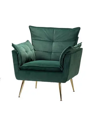 Velvet Accent Chair with Gold Legs Fast Shipping