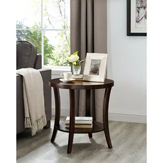 Trusted Brand Perth Contemporary Oval Shelf End Table, Espresso