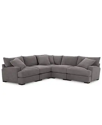 No Minimum Order CLOSEOUT! Rhyder 5-Pc. Fabric Sectional Sofa with Armless Chair
