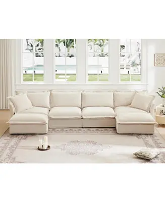 Editor’s Pick Slipcovered U-Shape Sectional Sofa Wide, Deep, & Cozy